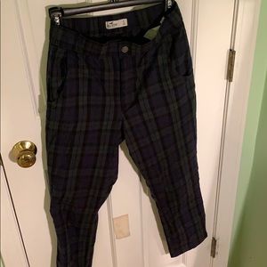 flannel print pants from hollister